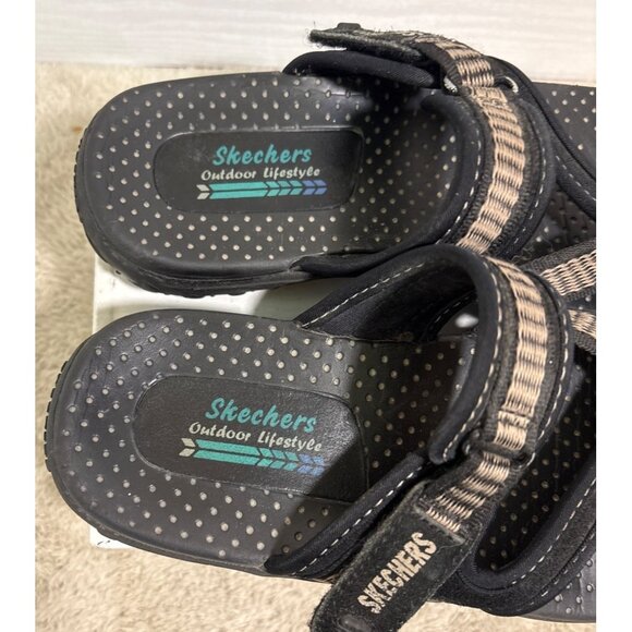 Skechers Sandals Outdoor Lifestyle Women Girls Adjustable Black Brown Size 6 - Picture 7 of 15